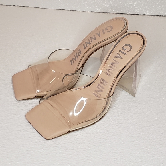 Gianni Bini NWOT Caylor Clear Square Toe Sandals - Picture 6 of 6